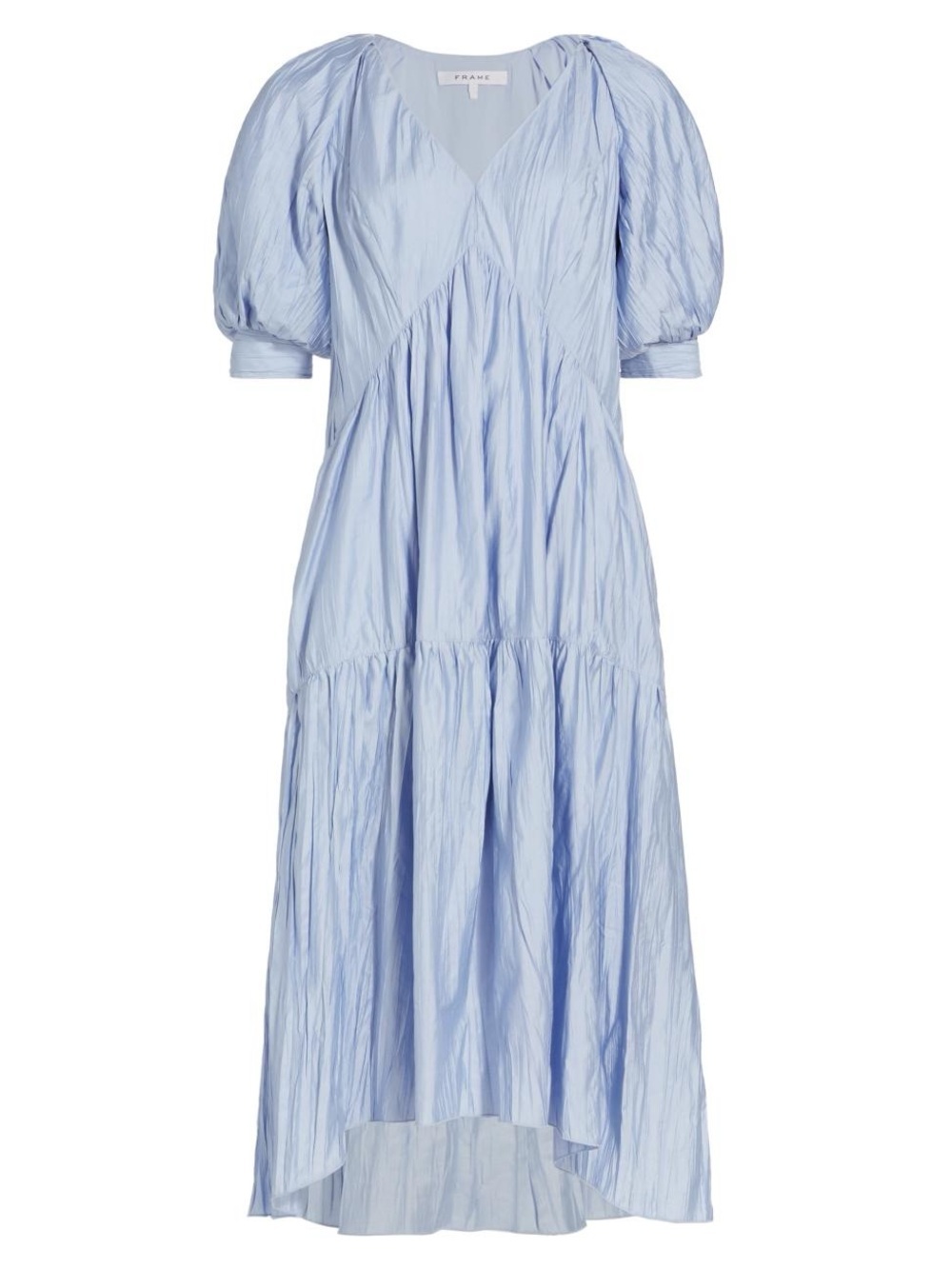 Frame Sky Blue Puff-Sleeve Maxi Dress